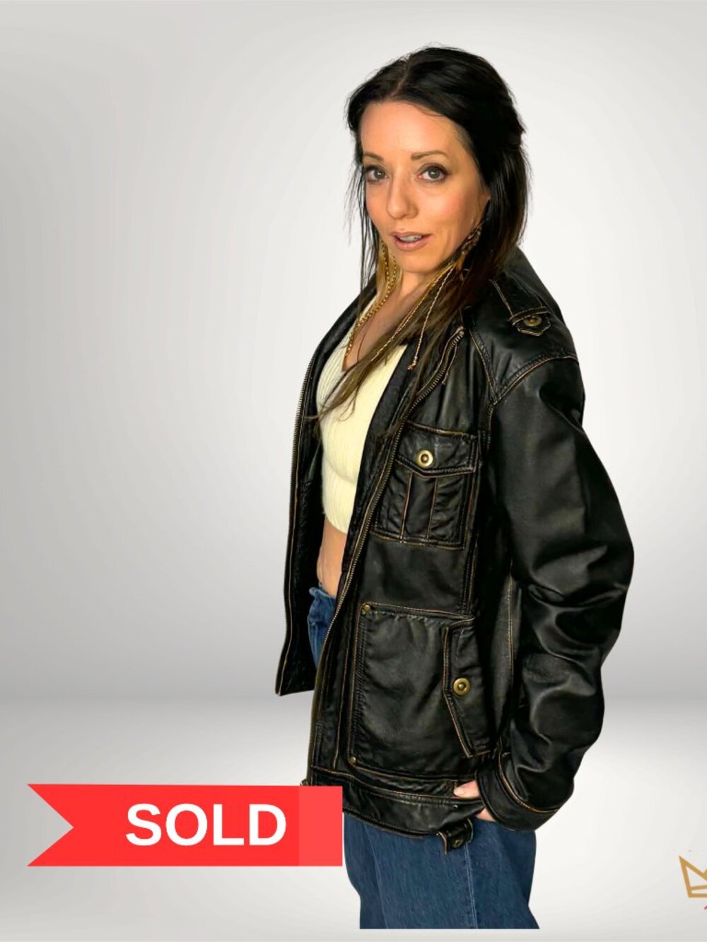 Danier Genuine Leather Moto Jacket Black Utility Style Medium - Picture 1 of 5